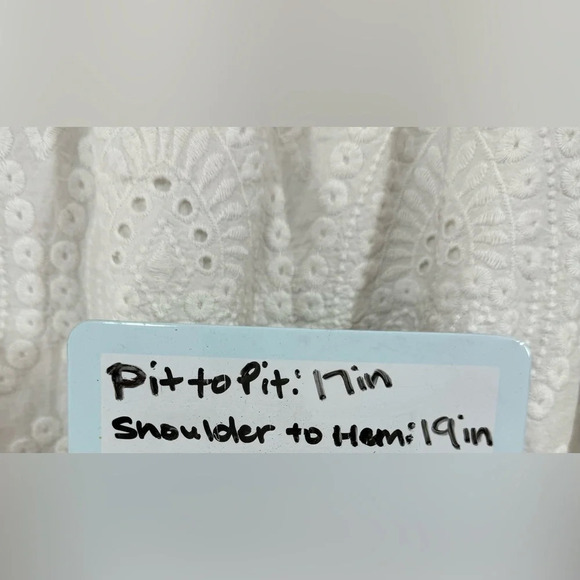 Trina Turk NWT White Off The Shoulder Eyelet Blouse Women’s Medium Cotton Summer - Picture 8 of 9